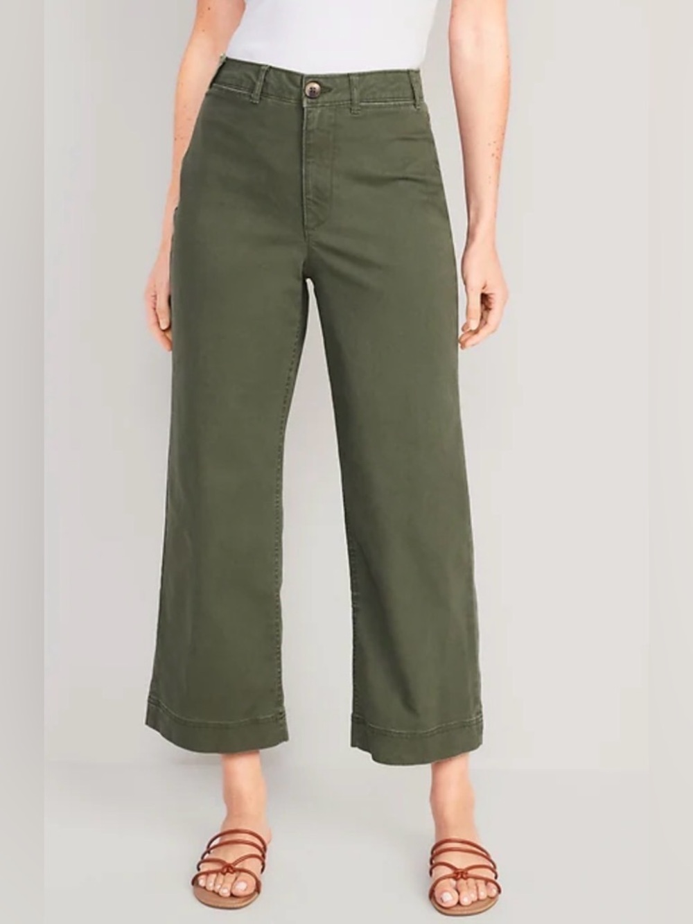 Old Navy High-Waisted Crop Chino Wide-Leg Pants, Size 14 Tall